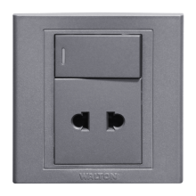 E42PSS10 Metallic Silver (2 Pin Socket with switch)
